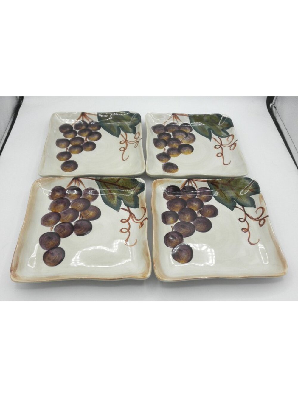 Venetian by Tabletops Unlimited 7 In. Square Salad Plate Grapes Set of 4 TAUVENE